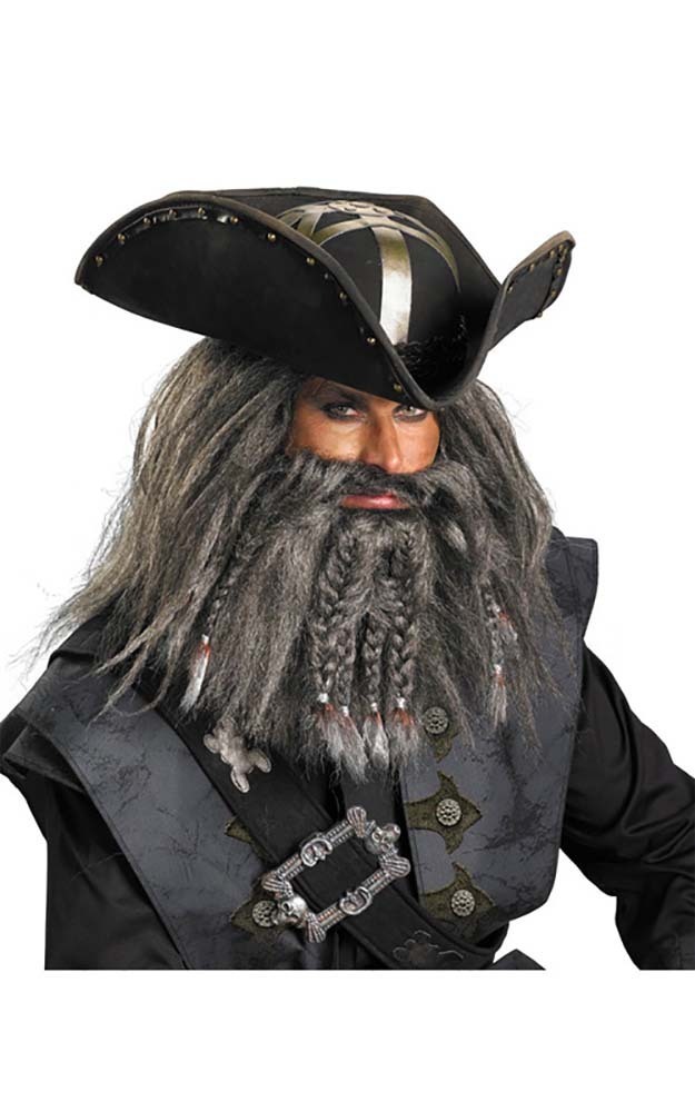 Pirates Of The Caribbean Black Beard Facial Hair Costume Crazy