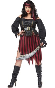 Queen Of The High Seas Plus Pirate Adult Costume
