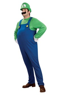 Mario Bros Deluxe Luigi Adult Plus Costume