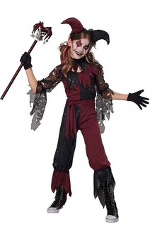 Psycho Jester Child Evil Clown Costume