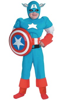Deluxe Captain America Muscle Chest Child Costume