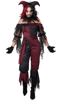 Psycho Jester Adult Circus Clown Costume