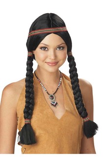 Indian Maiden Pocahontas Black Wig