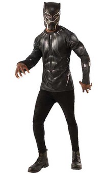 Black Panther Adult Costume Top T-shirt & Mask