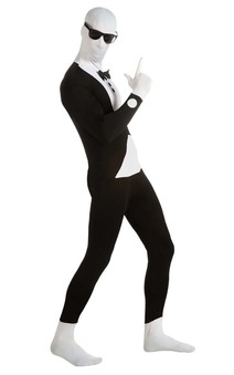 Formal Tuxedo 2nd Second Skin Bodysuit Adult Costume