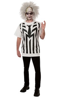 Beetlejuice Adult Costume Top T-shirt & Wig