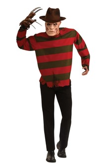 Freddy Krueger Shirt + Mask Adult Costume