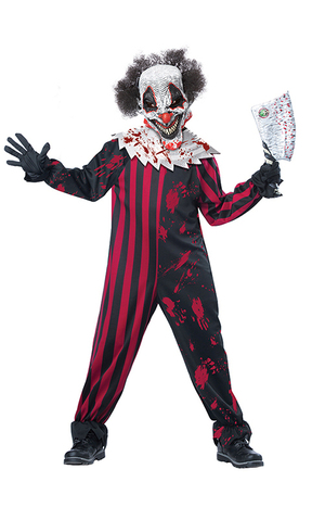 Killer Clown Evil Scary Child Costume