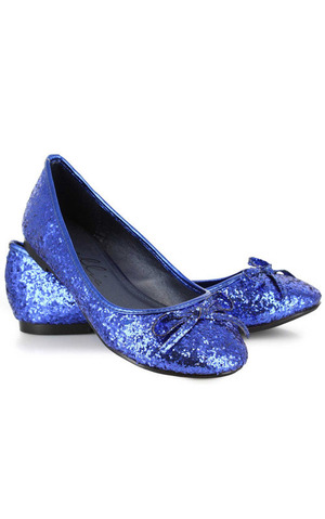 Adult Glitter Blue Ballet Flats Shoes