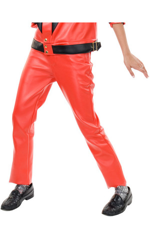 Michael Jackson Red Faux Leather Pants Adult Costume