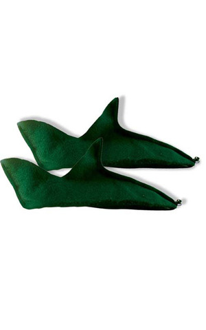 Green Felt Elf Shoes