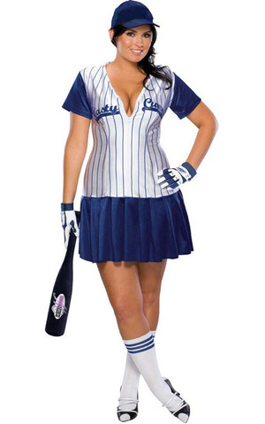 Nasty Curves Adult Plus Baseball Costume