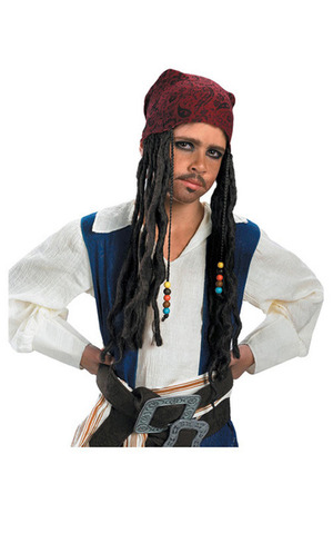 Captain Jack Sparrow Child Bandanna With Hair