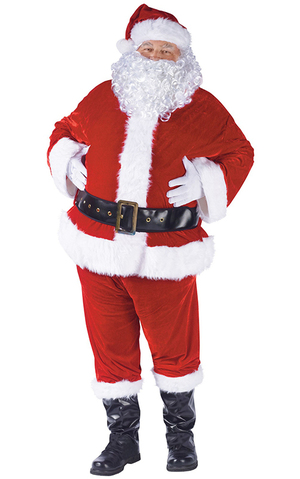 Velour Santa Suit Adult Costume
