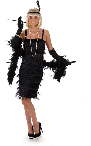 Black Flapper Adult Charleston Gatsby Costume