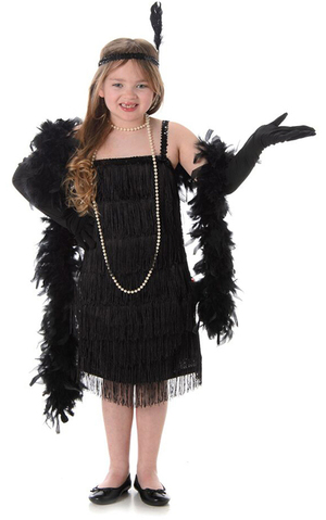 Black Flapper Child Gatsby Costume