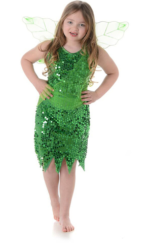 Tinkerbell Green Fairy Child Costume