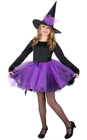 Girl's Tutu Purple Witch Child Costume