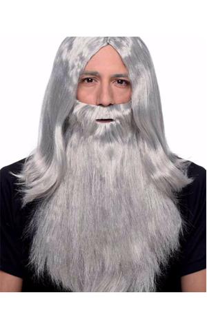 Dumbledore Gandalf Grey Wizard Wig & Beard