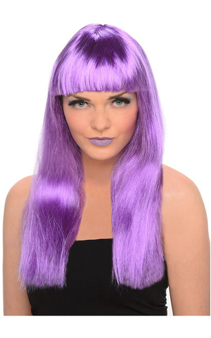 Neon Purple Long Straight Wig