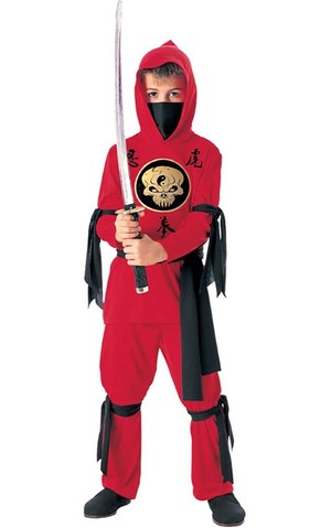 Red Ninja Child Japanese Costume