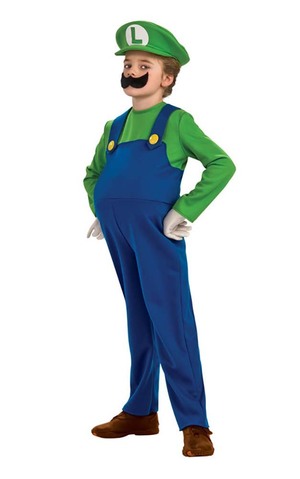 Deluxe Luigi Super Mario Bros Child Costume