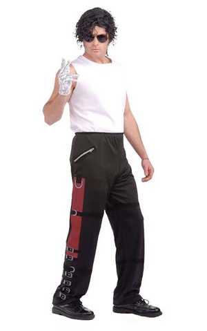 Michael Jackson Bad Black Buckle Pants Adult Costume