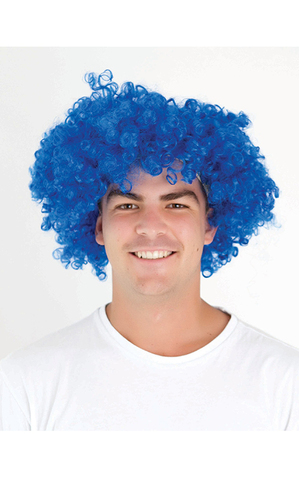 Blue Afro Clown Adult State Of Origin Wig