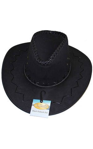 Black Outback Cowboy Costume Adult Hat