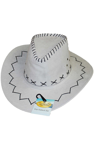 Grey Outback Cowboy Adult Hat