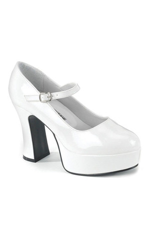White Mary Jane High Heels Adult Shoes