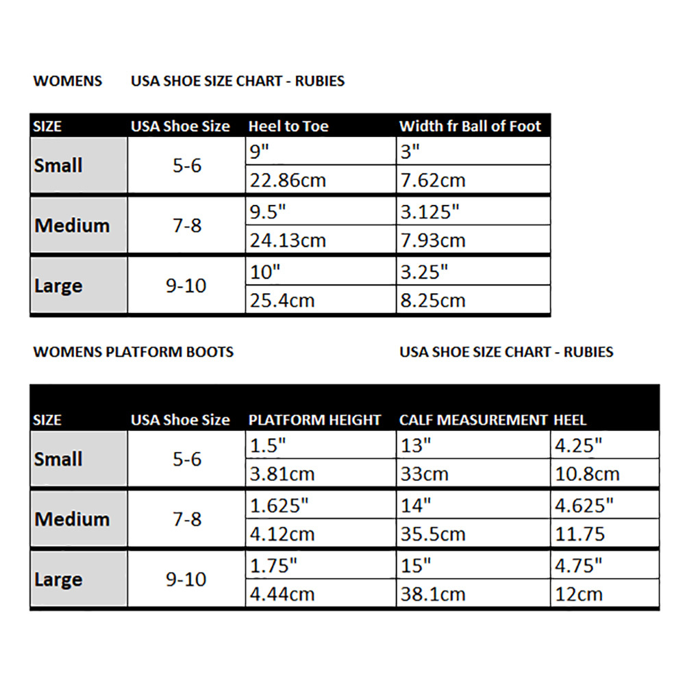 Staheekum | Rain Shoe and Slippers | Size Chart