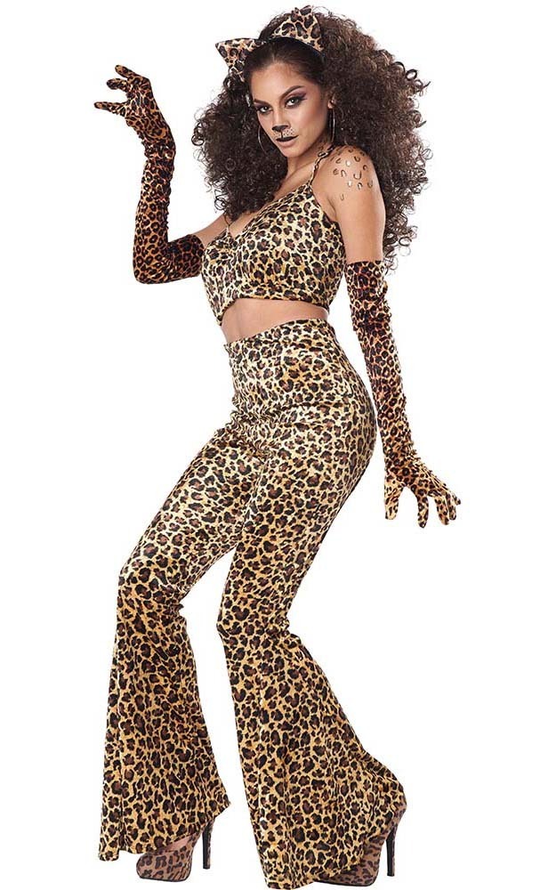 Womens Leopard Burlesque Costume  Burlesque Kitty Costume for Women