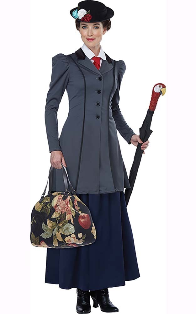 Mary Poppins Adult Womens English Nanny Fancy Dress Victorian Fairytale Costume Ebay