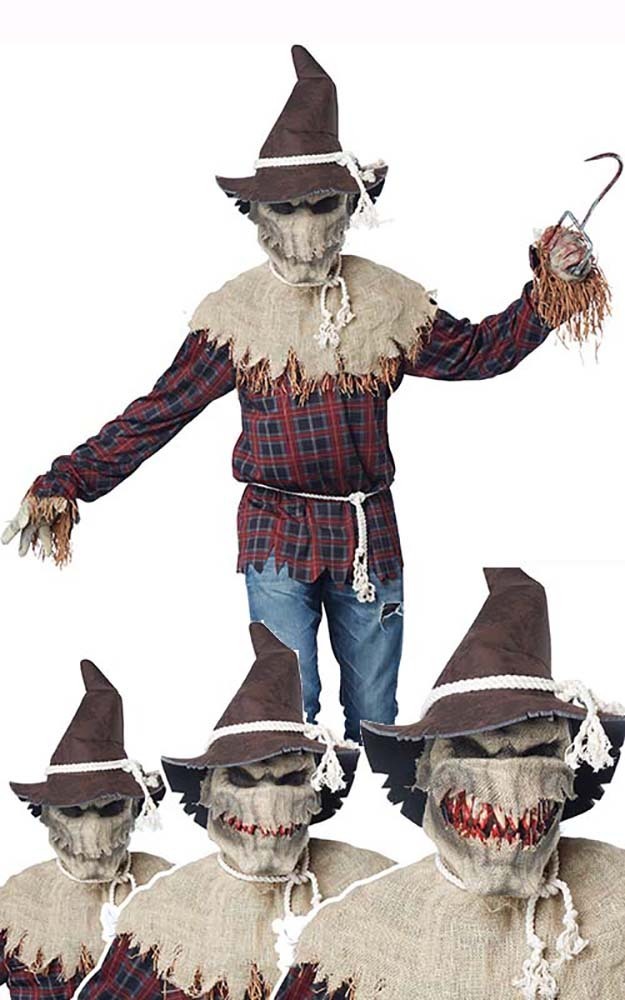 SADISTIC SCARY SCARECROW ANTIMOTION MASK ADULT MENS DRESS UP HALLOWEEN