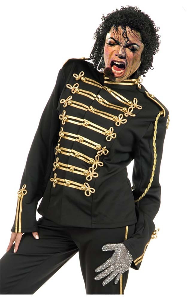 Michael Jackson Costume, Child's Deluxe Military Jacket, Black Costume