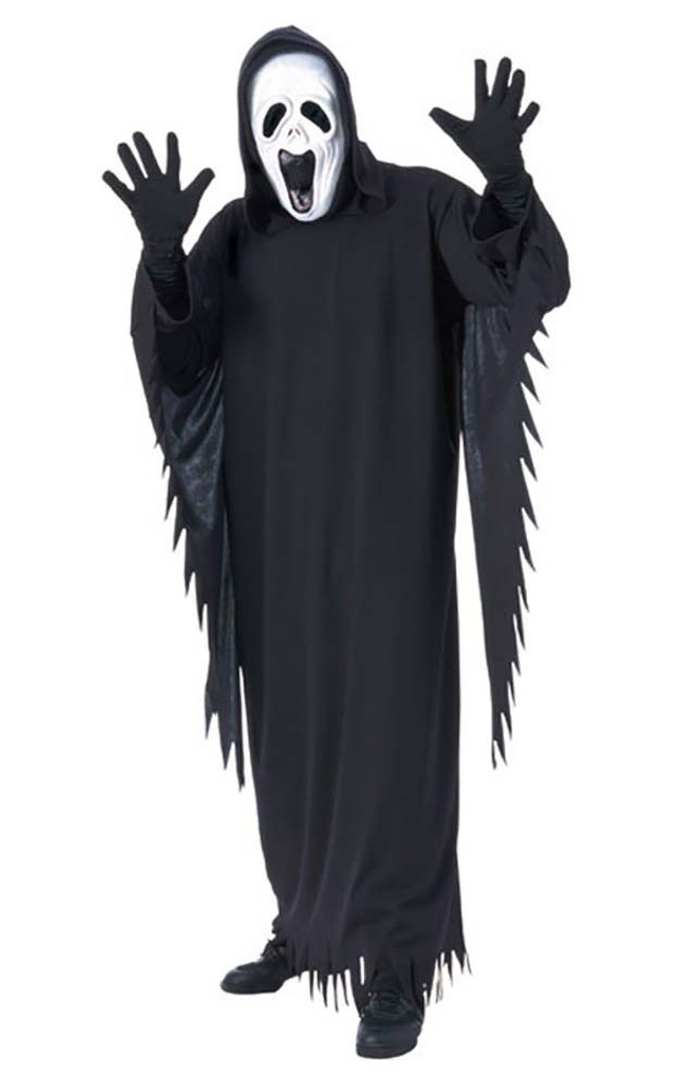 HOWLING GHOST SCARY ADULT MENS MASK ROBE FANCY DRESS HALLOWEEN COSTUME ...
