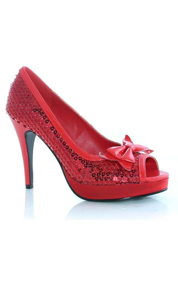 Dorothy Red Glitter Wizzard Of Oz High Heel Adult Shoes Costume Crazy