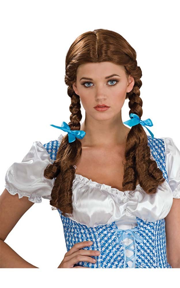 Deluxe Dorothy Wizard Of Oz Brown Wig Costume Crazy