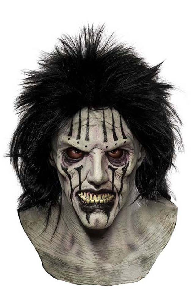 Høring civilisation bord Death Heavy Metal Deluxe Halloween Mask With Hair | Costume Crazy