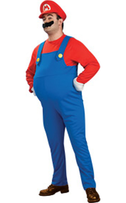 LICENSED DELUXE SUPER MARIO LUIGI BROS ADULT MENS FANCY DRESS COSTUME