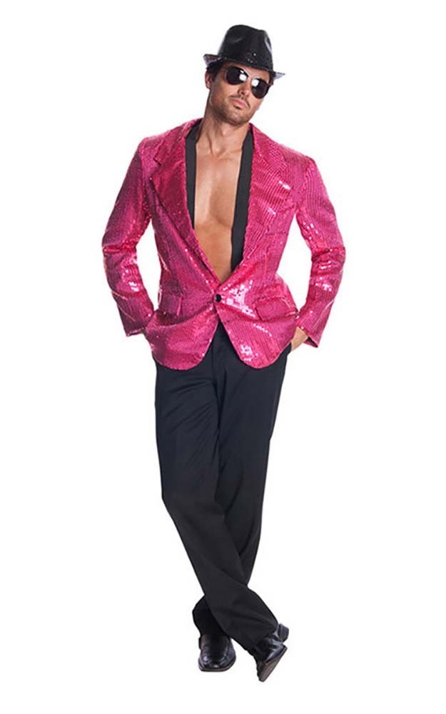 Men'S Sequin Jacket- Hot Pink | Costume Crazy