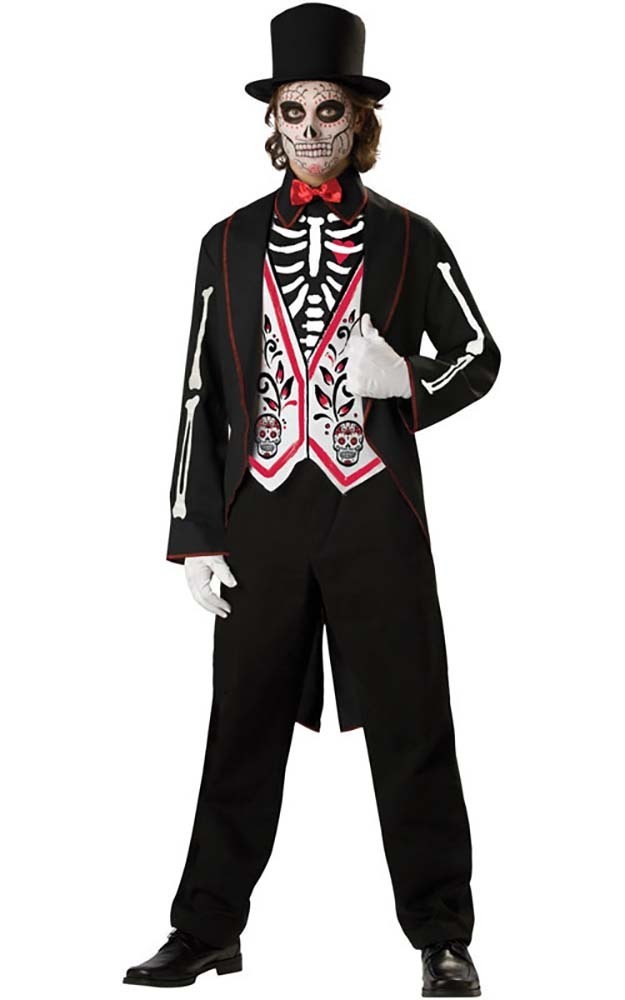 Skeleton Groom Wedding Zombie Scary Tuxedo Suit Fancy Dress Halloween ...