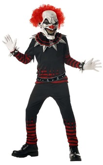 Evil Scary Clown Child Costume