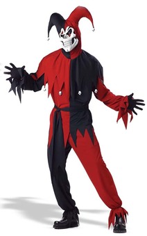 Adult Deluxe Devious Evil Jester Clown Costume