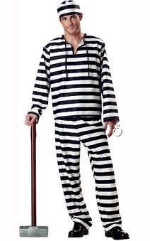Jailbird Convict Adult Prisoner Costume
