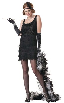 Fashion Flapper Adult Costume - Black