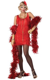Fashion Flapper Adult Costume - Red