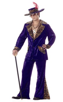 Adult Pimp Purple Crushed Velvet Costume