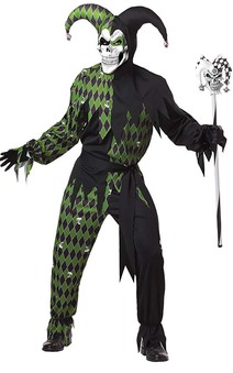 Evil Harlequin Joker Clown Adults Costume